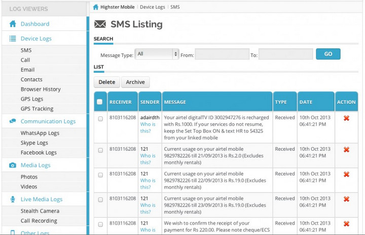 Highster Mobile Tracking App