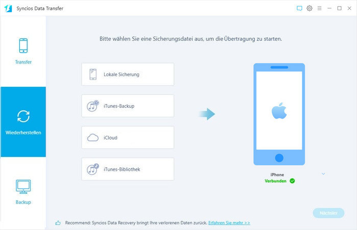 daten aus dem itunes backup wiederherstellen