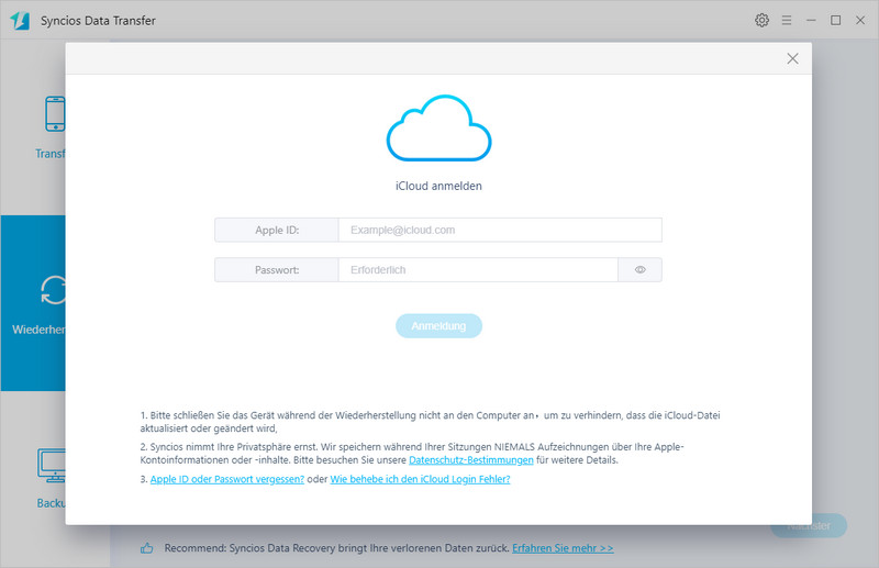 mit iCloud Backup wiederherstellen