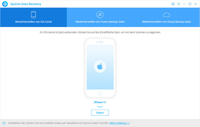 iPhone mit iPhone Data Recovery scannen