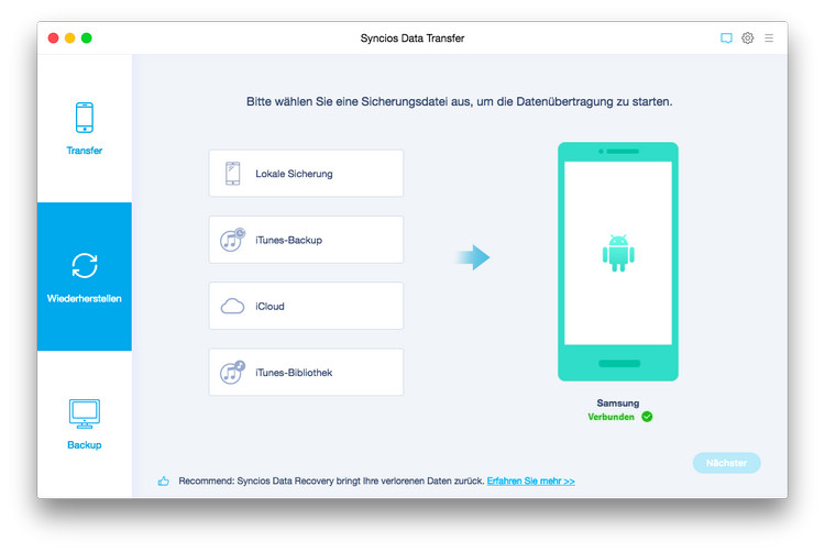 Daten auf dem Mobiltelefon wiederherstellen