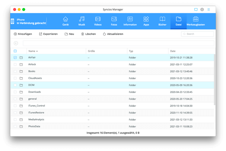 die Dateien von iOS oder Andriod-Geräte verwalten