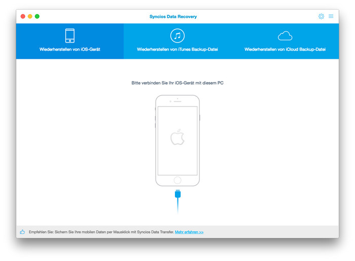 iOS-Gerät mit Syncios Data Recovery verbinden