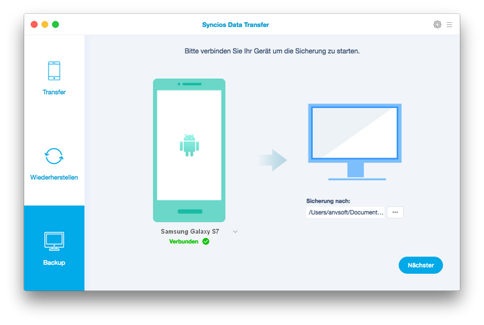 tranfer samsung galaxy note 7 data to mac