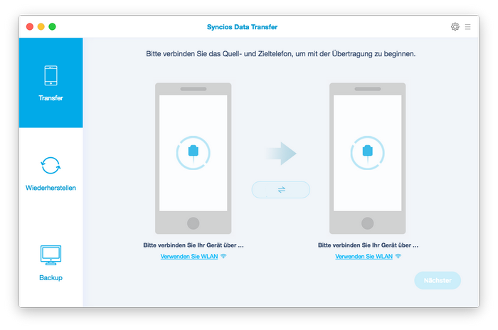 Syncios Data Transfer für Mac Homepage